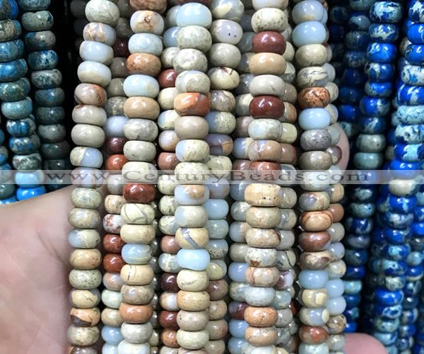 CDE3500 15 inches 4*6mm rondelle sea sediment jasper beads