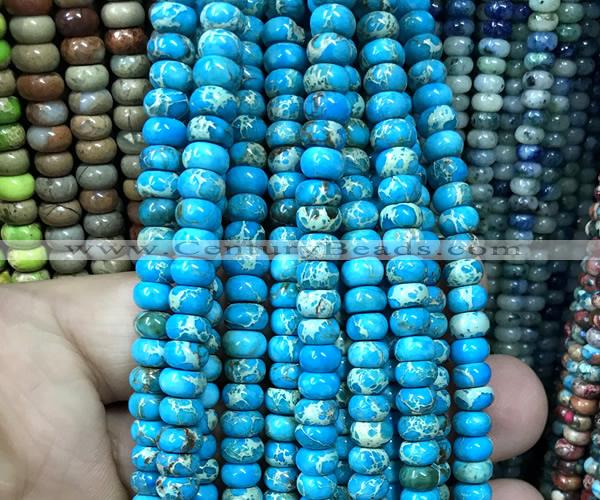 CDE3504 15 inches 4*6mm rondelle sea sediment jasper beads