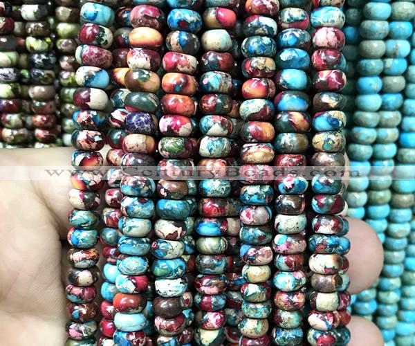 CDE3512 15 inches 4*6mm rondelle sea sediment jasper beads