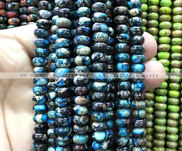 CDE3558 15 inches 5*8mm rondelle sea sediment jasper beads