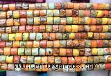 CDE3602 15 inches 4*4mm tube sea sediment jasper beads