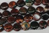 CDS198 15.5 inches 10mm flat round dyed serpentine jasper beads