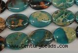 CDS35 15.5 inches 12*16mm oval dyed serpentine jasper beads