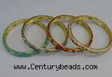 CEB104 7mm width gold plated alloy with enamel bangles wholesale