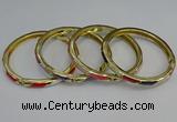 CEB109 7mm width gold plated alloy with enamel bangles wholesale