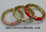CEB182 13mm width gold plated alloy with enamel bangles wholesale