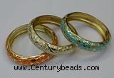 CEB184 15mm width gold plated alloy with enamel bangles wholesale