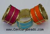 CEB187 38mm width gold plated alloy with enamel bangles wholesale