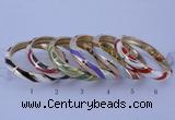 CEB33 6pcs 10mm width gold plated alloy with enamel bangles