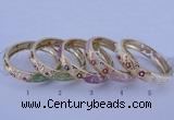 CEB38 5pcs 14mm width gold plated alloy with enamel rhinestone & bangles