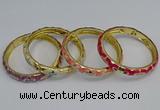 CEB50 7mm width gold plated alloy with enamel bangles wholesale