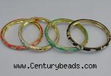 CEB79 6mm width gold plated alloy with enamel bangles wholesale