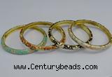 CEB95 6mm width gold plated alloy with enamel bangles wholesale