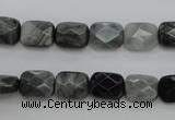 CEE80 15.5 inches 8*10mm faceted rectangle eagle eye jasper beads