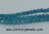 CEQ11 15.5 inches 4mm faceted round blue sponge quartz beads