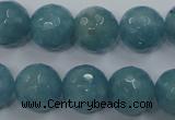 CEQ17 15.5 inches 14mm faceted round blue sponge quartz beads