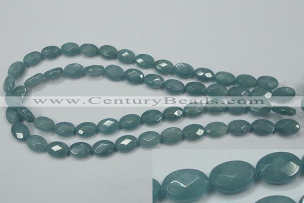 CEQ191 15.5 inches 10*14mm faceted oval blue sponge quartz beads