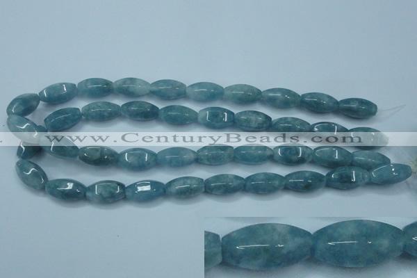 CEQ80 15.5 inches 10*20mm faceted rice blue sponge quartz beads