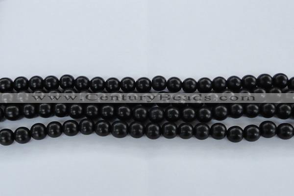 CEY03 15.5 inches 8mm round black ebony wood beads wholesale