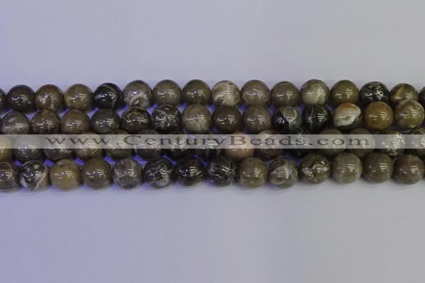 CFC215 15.5 inches 14mm round grey fossil coral beads wholesale