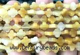 CFG1604 15 inches 8mm four leaf clover yellow jade beads wholesale