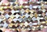 CFG1621 15 inches 8mm four leaf clover yellow crazy lace agate beads