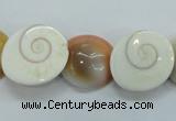 CFG22 15.5 inches 16*18mm carved flower shell gemstone beads