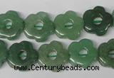 CFG255 15.5 inches 15mm carved flower green aventurine beads