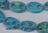 CFG291 15.5 inches 12*18mm carved oval turquoise beads