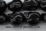 CFG345 15.5 inches 17*19mm carved skull black agate beads