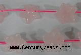 CFG507 15.5 inches 15*15mm carved flower rose quartz beads