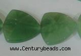 CFG531 15.5 inches 25*25mm carved triangle green aventurine beads