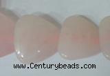 CFG539 15.5 inches 25*25mm carved triangle rose quartz beads