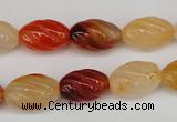 CFG54 15.5 inches 10*16mm carved rice agate gemstone beads