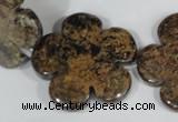 CFG680 15.5 inches 30mm carved flower bronzite gemstone beads