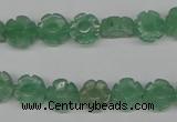 CFG70 15.5 inches 10mm carved flower green aventurine beads