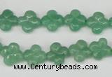 CFG74 15.5 inches 11*11mm carved flower green aventurine beads