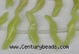 CFG850 Top-drilled 6*20mm carved animal yellow jade beads