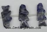 CFG851 Top-drilled 10*26mm carved animal sodalite gemstone beads