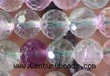 CFL1140 15.5 inches 6mm faceted round fluorite gemstone beads