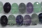 CFL315 15.5 inches 10*16mm faceted rondelle natural fluorite beads