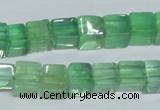 CFL339 15.5 inches 10*10mm cube natural green fluorite beads