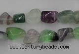 CFL951 15.5 inches 9*12mm nuggets natural fluorite beads wholesale