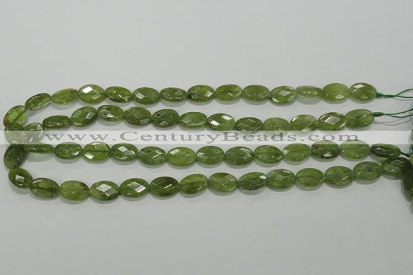 CGA101 15.5 inches 10*14mm faceted oval natural green garnet beads