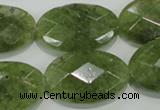 CGA105 15.5 inches 20*30mm faceted oval natural green garnet beads