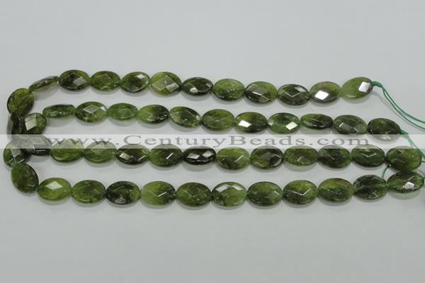 CGA108 15.5 inches 12*16mm faceted oval natural green garnet beads