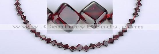 CGA11 15 inches 6*6mm rhombic garnet  gemstone beads Wholesale