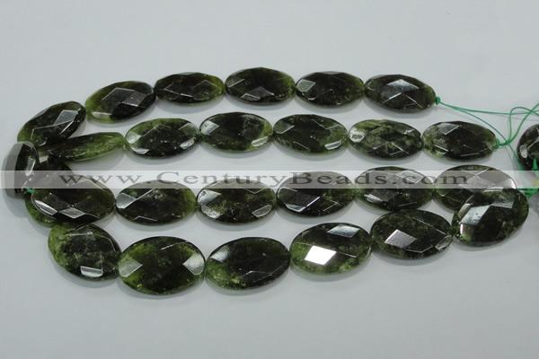 CGA112 15.5 inches 20*30mm faceted oval natural green garnet beads