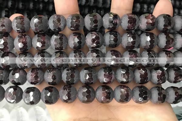 CGA690 15.5 inches 8mm faceted round red garnet beads