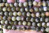 CGA707 15.5 inches 10mm faceted round green garnet beads